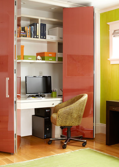 Contemporary Home Office & Library by Applegate Tran Interiors